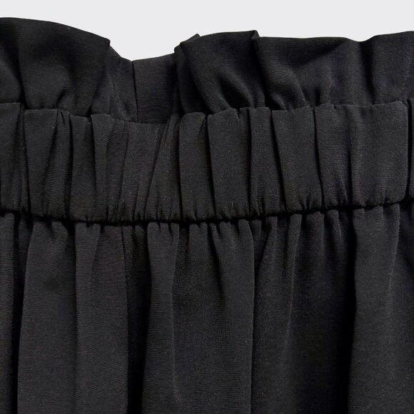 ZARA High Rise Wide Leg Cropped Pants XS Black Tie Waist Elastic Back - Picture 5 of 10